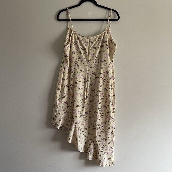 SHEIN Curve Women 1XL Yellow Ditsy Floral Unity Asymmetrical Ruffle Cami Dress - Picture 9 of 10